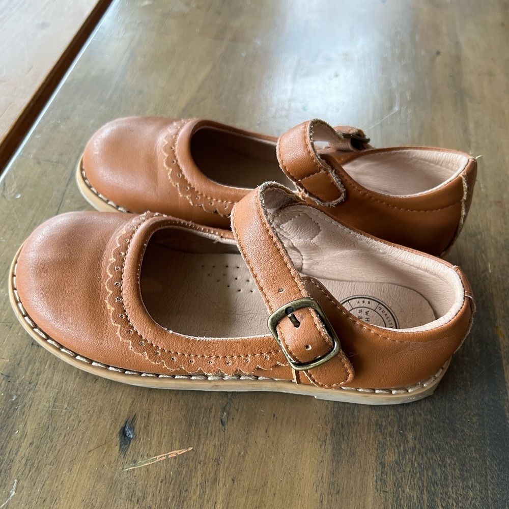 Brown Leather Mary Jane Shoes
